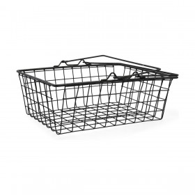 Cestello Forato Quid Ebano Metallo Acciaio 30 x 23 x 10,5 cm