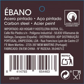 Cestello Forato Quid Ebano Metallo Acciaio 30 x 23 x 10,5 cm