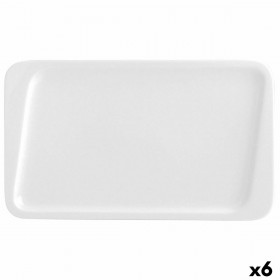Piatto da Dolce Quid Chef Ceramica Bianco 25 x 15 cm (6 Unità) (Pack 6x)