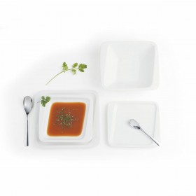 Piatto da Dolce Quid Chef Ceramica Bianco 25 x 15 cm (6 Unità) (Pack 6x)