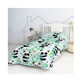 Trapunta HappyFriday Moshi Moshi Azzurro 180 x 260 cm Panda