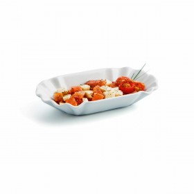 Vassoio per aperitivi Quid Gastro Fun Bianco Ceramica 20,5 x 11 x 3,5 cm (12 Unità) (Pack 12x)