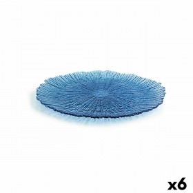 Piatto da pranzo Quid Mar De Viento Azzurro Vetro Ø 28 cm (6 Unità) (Pack 6x)