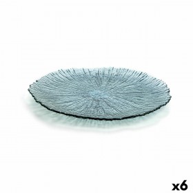 Piatto da pranzo Quid Mar De Viento Turchese Vetro Ø 32 cm (6 Unità) (Pack 6x)