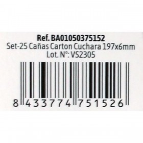 Cannucce Algon Cartone Multicolore Cucchiaio 25 Pezzi 24 Unità