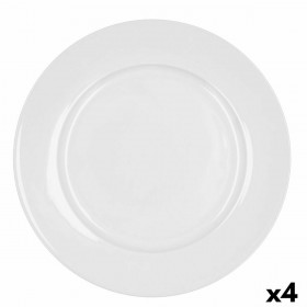 Piatto da pranzo Bidasoa Glacial Ala Ancha Bianco Ceramica Ø 30 cm (4 Unità) (Pack 4x)