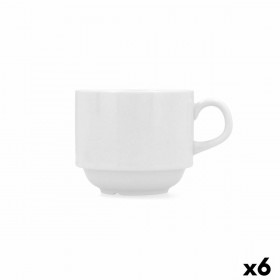 Tazza per Infusi Bidasoa Glacial Bianco Ceramica 250 ml (6 Unità) (Pack 6x)