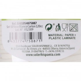 Set di Bicchieri Algon Cartone Monouso Bianco 36 Unità 120 ml (50 Pezzi)