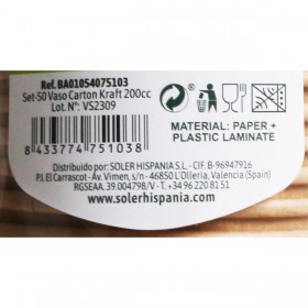 Set di Bicchieri Algon Cartone Monouso 36 Unità 200 ml (50 Pezzi)