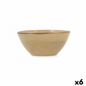 Ciotola Bidasoa Ikonic Ceramica Marrone (15,8 x 15 x 7 cm) (Pack 6x)
