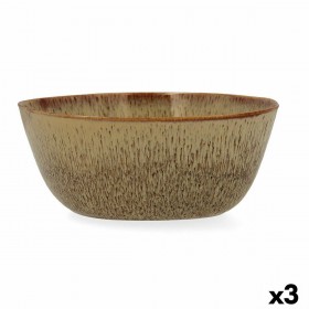 Insalatiera Bidasoa Ikonic 20 x 19,5 x 8,5 cm Ceramica Marrone 3 Pezzi (Pack 3x)