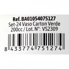 Set di Bicchieri Algon Cartone Monouso 200 ml Verde 36 Unità (24 Pezzi)