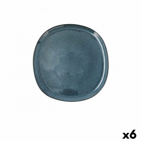Piatto da pranzo Bidasoa Ikonic Azzurro Ceramica 20,2 x 19,7 x 1,3 cm (6 Unità) (Pack 6x)