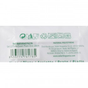 Set di piatti riutilizzabili Algon Bianco Plastica 18 x 18 x 1,5 cm (24 Unità)