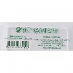Set di piatti riutilizzabili Algon Bianco Plastica 23 x 23 x 2 cm (24 Unità)