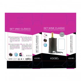 Set di Accessori per il Vino Koala Ac Nero Metallo 2 Pezzi