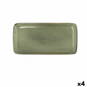 Teglia da Cucina Bidasoa Ikonic Verde Ceramica 28 x 14 cm (Pack 4x)