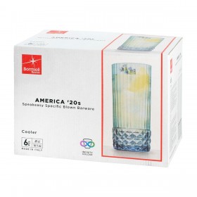 Set di Bicchieri Bormioli Rocco America'20s Azzurro Vetro 490 ml