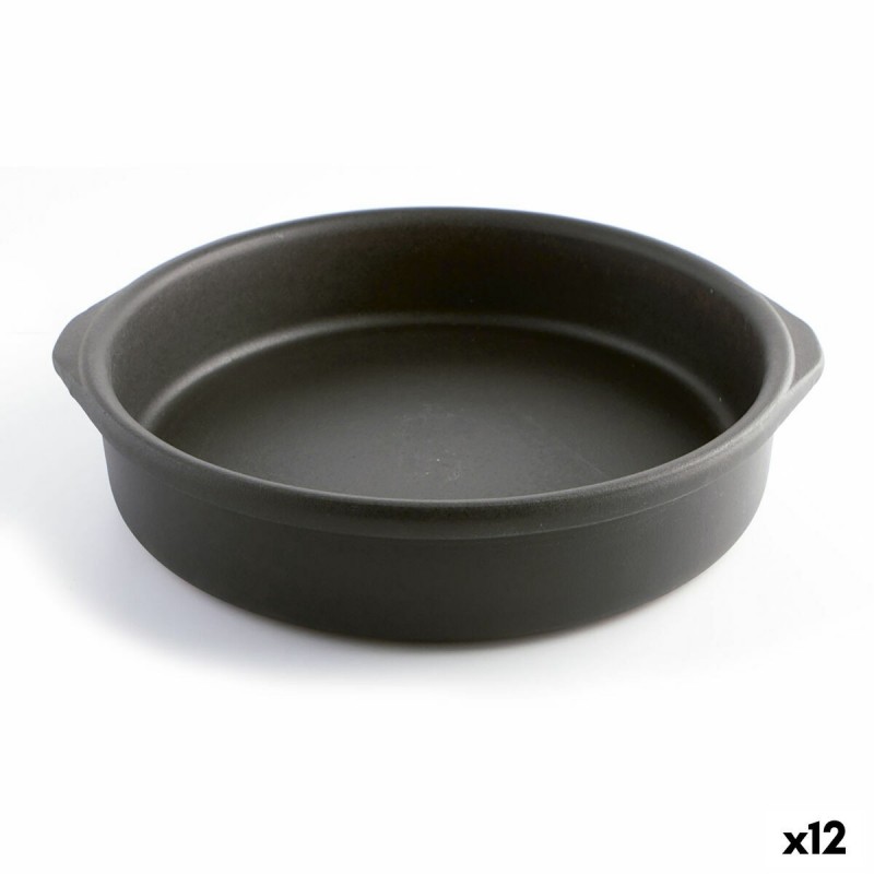 Teglia Quid Barro Lux Nero Ceramica Ø 22 cm (12 Unità)
