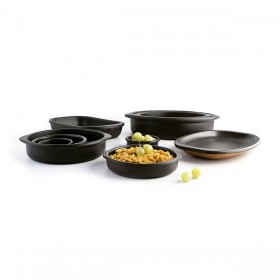Teglia Quid Barro Lux Nero Ceramica Ø 22 cm (12 Unità)