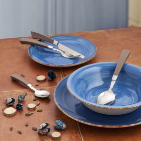 Piatto Fondo Quid Vita Azzurro Ceramica (ø 21,5 cm) (12 Unità)