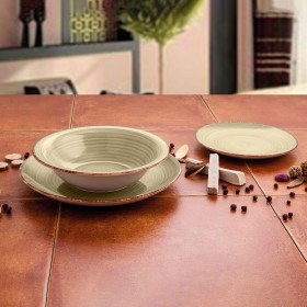 Piatto da pranzo Quid Vita Natura Verde Ceramica Ø 27 cm (12 Unità)