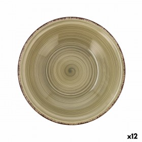 Piatto Fondo Quid Natura Vita Ceramica Verde (ø 21,5 cm) (12 Unità)