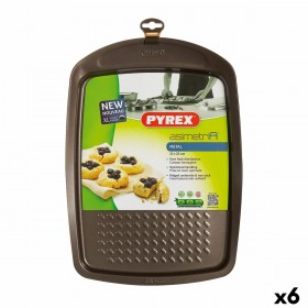 Stampo da Forno Pyrex Asimetria Rettangolare Nero Metallo 33 x 25 cm (6 Unità)