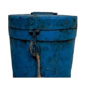 Bidone decorativo Alexandra House Living Azzurro Ferro Stile artigianale 25 x 35 x 25 cm