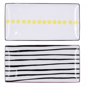 Vassoio per aperitivi Bidasoa Zigzag Multicolore Ceramica 30,5 x 15 x 2 cm (6 Unità)