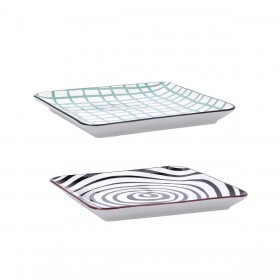 Vassoio per aperitivi Bidasoa Zigzag Multicolore Ceramica 21 x 21 cm (6 Unità)