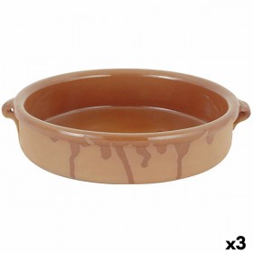 Teglia Barro Clasico Marrone Ceramica Ø 28 cm (3 Unità)