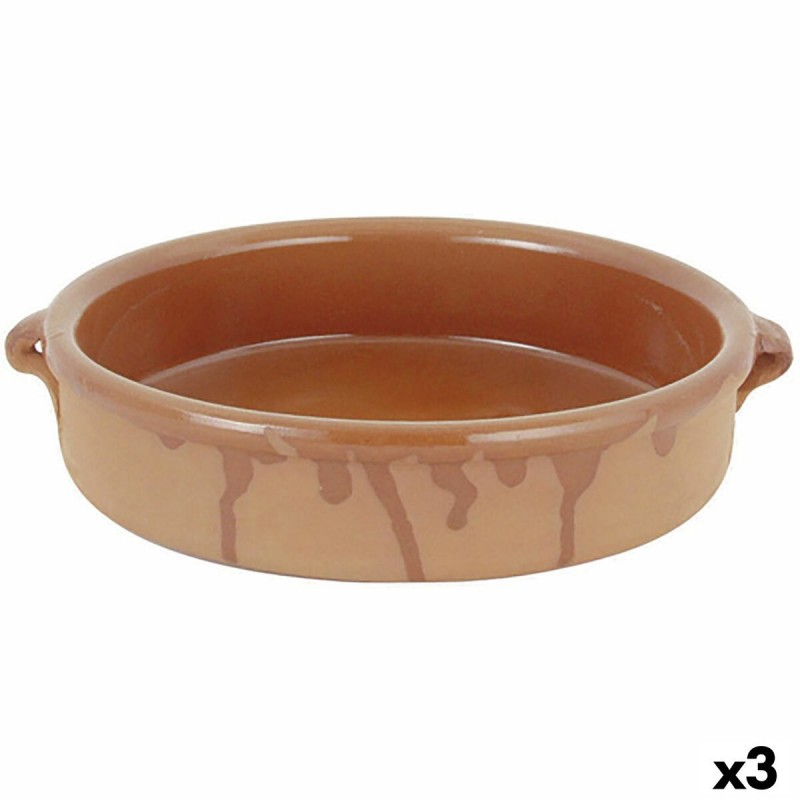 Teglia Barro Clasico Marrone Ceramica Ø 28 cm (3 Unità)