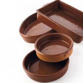 Teglia Barro Clasico Marrone Ceramica Ø 40 cm (3 Unità)