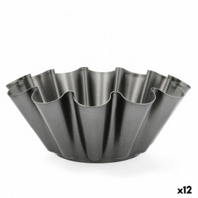 Stampo per Budino Quid Sweet Grey Nero Metallo 23 x 9 cm (12 Unità)