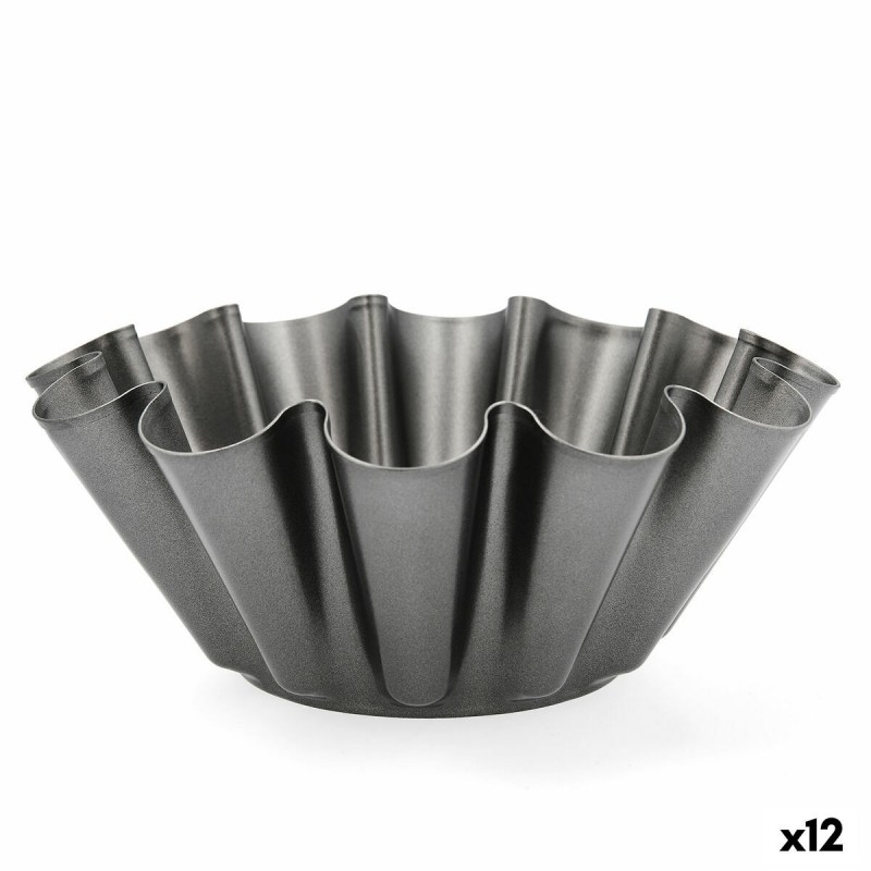 Stampo per Budino Quid Sweet Grey Nero Metallo 23 x 9 cm (12 Unità)