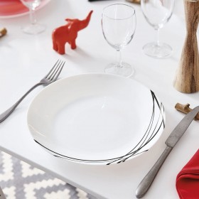Piatto da pranzo Arcopal Domitille Negro Bicolore Vetro 25 cm (12 Unità)