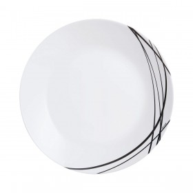 Piatto da pranzo Arcopal Domitille Negro Bicolore Vetro 25 cm (12 Unità)