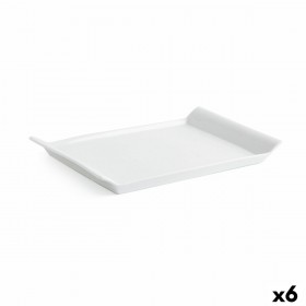 Vassoio per aperitivi Quid Gastro Fresh 26 x 18 cm Ceramica Bianco (6 Unità)