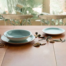 Piatto da pranzo Quid Vita Aqua Turchese Ceramica Ø 27 cm (12 Unità)
