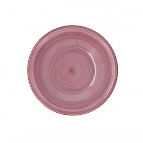 Piatto Fondo Quid Vita Peoni Ceramica Rosa Ø 21,5 cm (12 Unità)