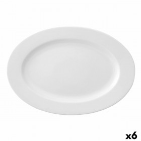Piatto da pranzo Ariane Prime Ovale Bianco Ceramica 32 x 25 cm (6 Unità)