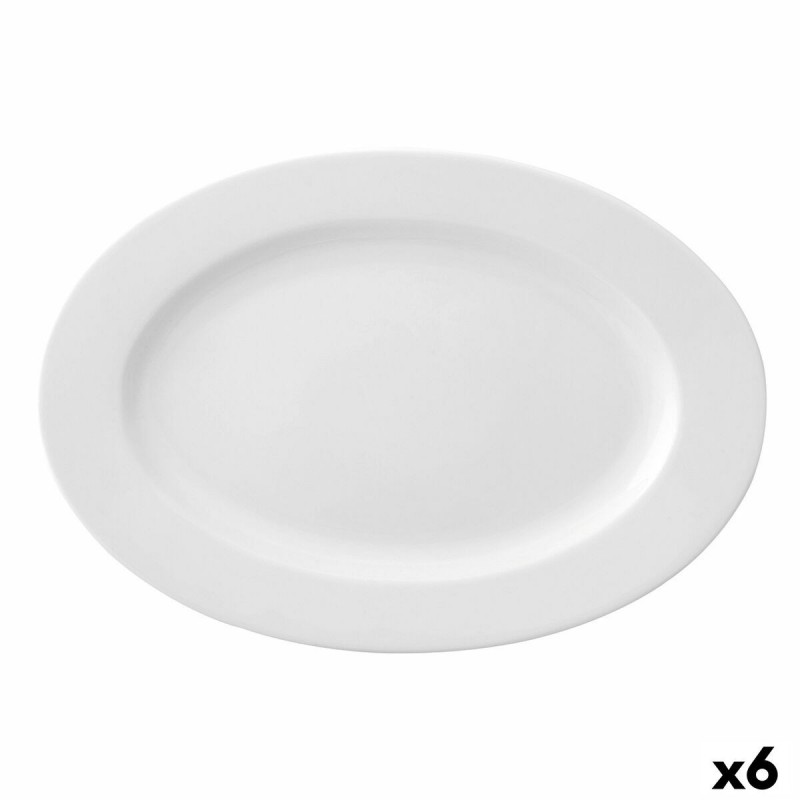 Piatto da pranzo Ariane Prime Ovale Bianco Ceramica 32 x 25 cm (6 Unità)