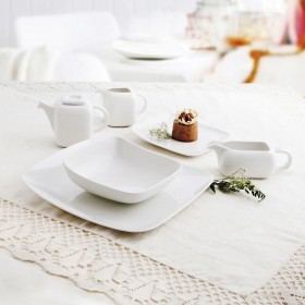 Piatto da Dolce Ariane Vita Quadrato Ceramica Bianco (20 x 17 cm) (12 Unità)