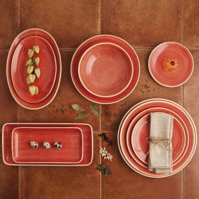 Teglia da Cucina Ariane Terra Rettangolare Ceramica Rosso (36 x 16,5 cm) (6 Unità)