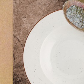 Piatto da pranzo Ariane Terra Beige Ceramica Ø 31 cm (6 Unità)