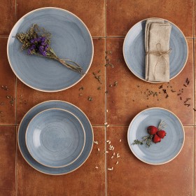 Piatto da pranzo Ariane Terra Azzurro Ceramica Ø 21 cm (12 Unità)