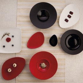 Piatto da pranzo Ariane Antracita Quadrato Nero Ceramica 20 cm (12 Unità)