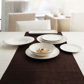 Piatto Fondo Ariane Tornado White Ceramica Bicolore Ø 29 cm (6 Unità)