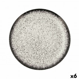 Piatto da pranzo Ariane Rock Nero Ceramica Ø 31 cm (6 Unità)
